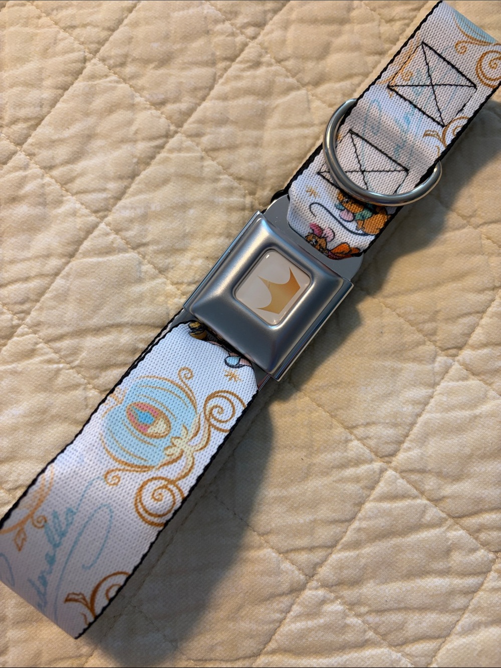 Disney Seatbelt Buckle Princess Dog Collar Cinderella Adjustable size L
